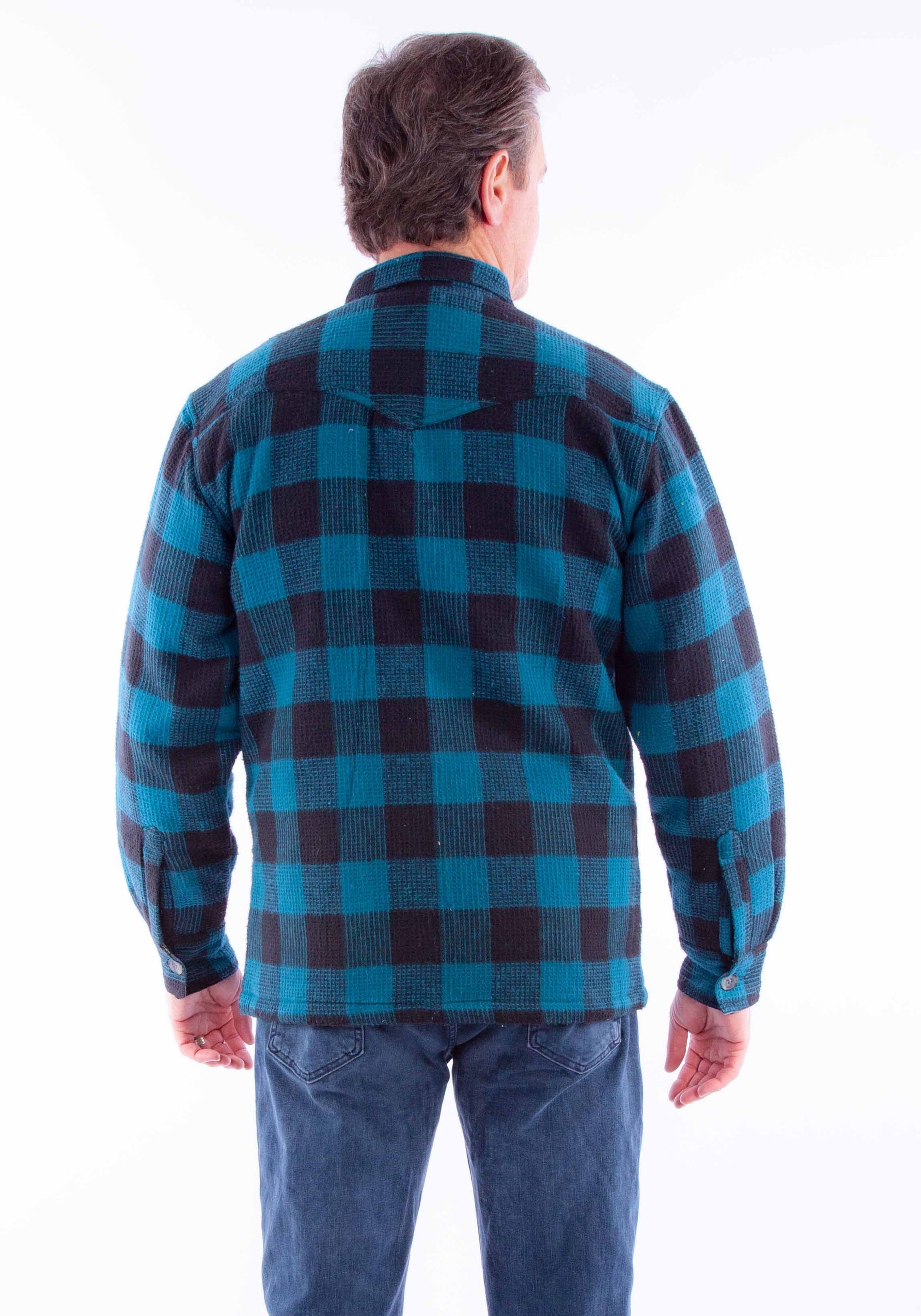 Basket Weave Check Shirt-jacket - 5365