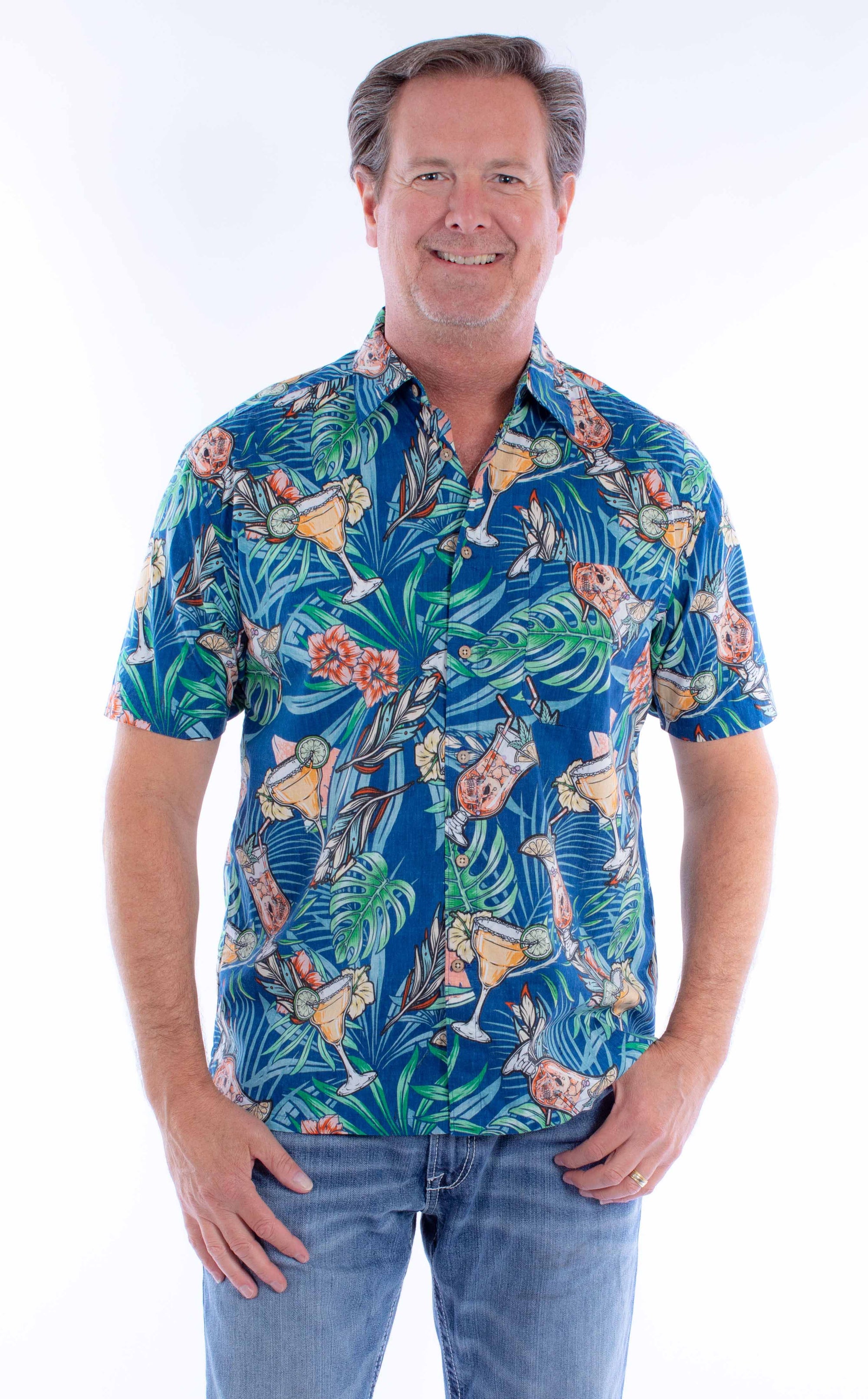 S/s Cocktails &amp; Skulls Shirt - 5372