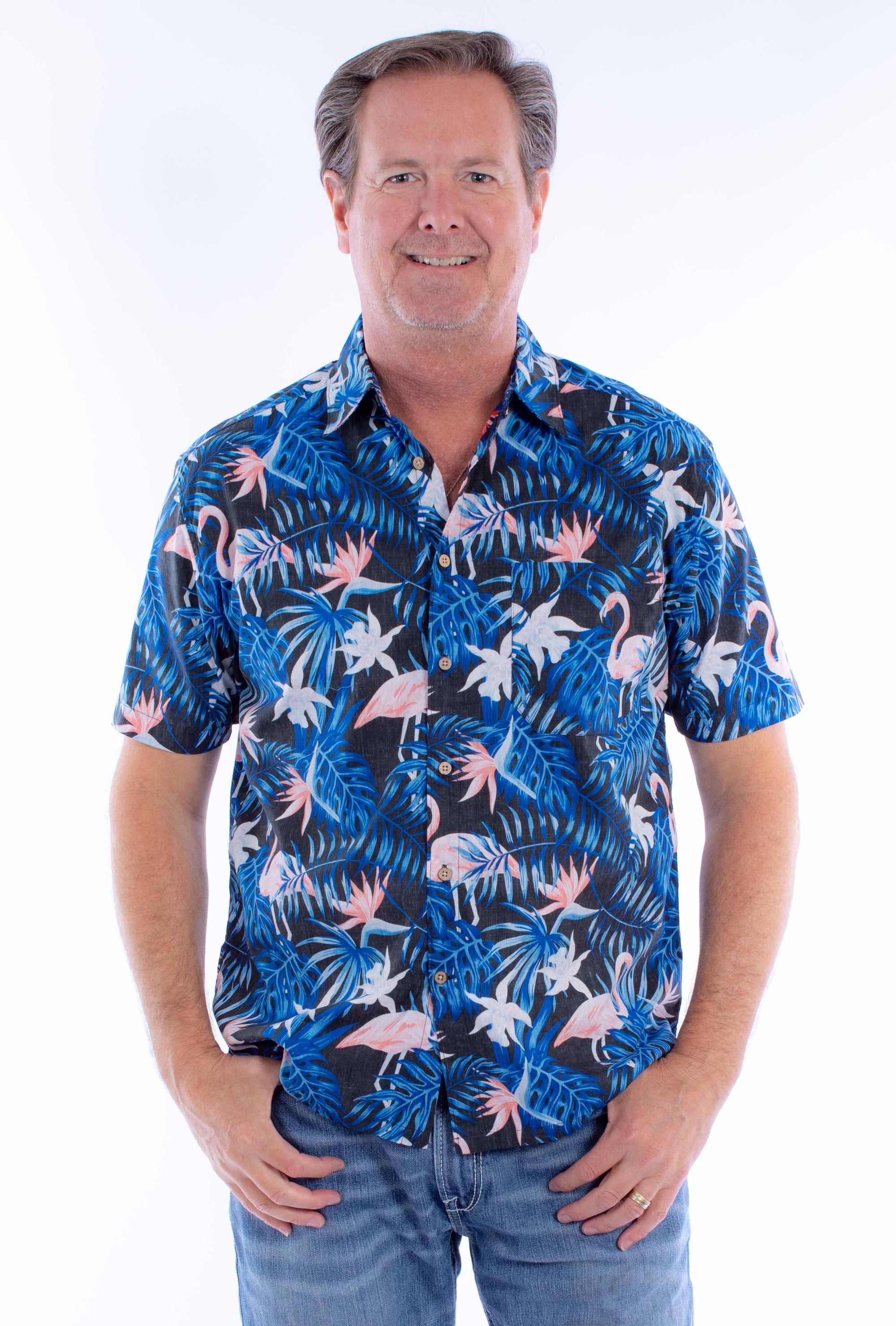 S/s Flamingos &amp; Ferns Shirt - 5373