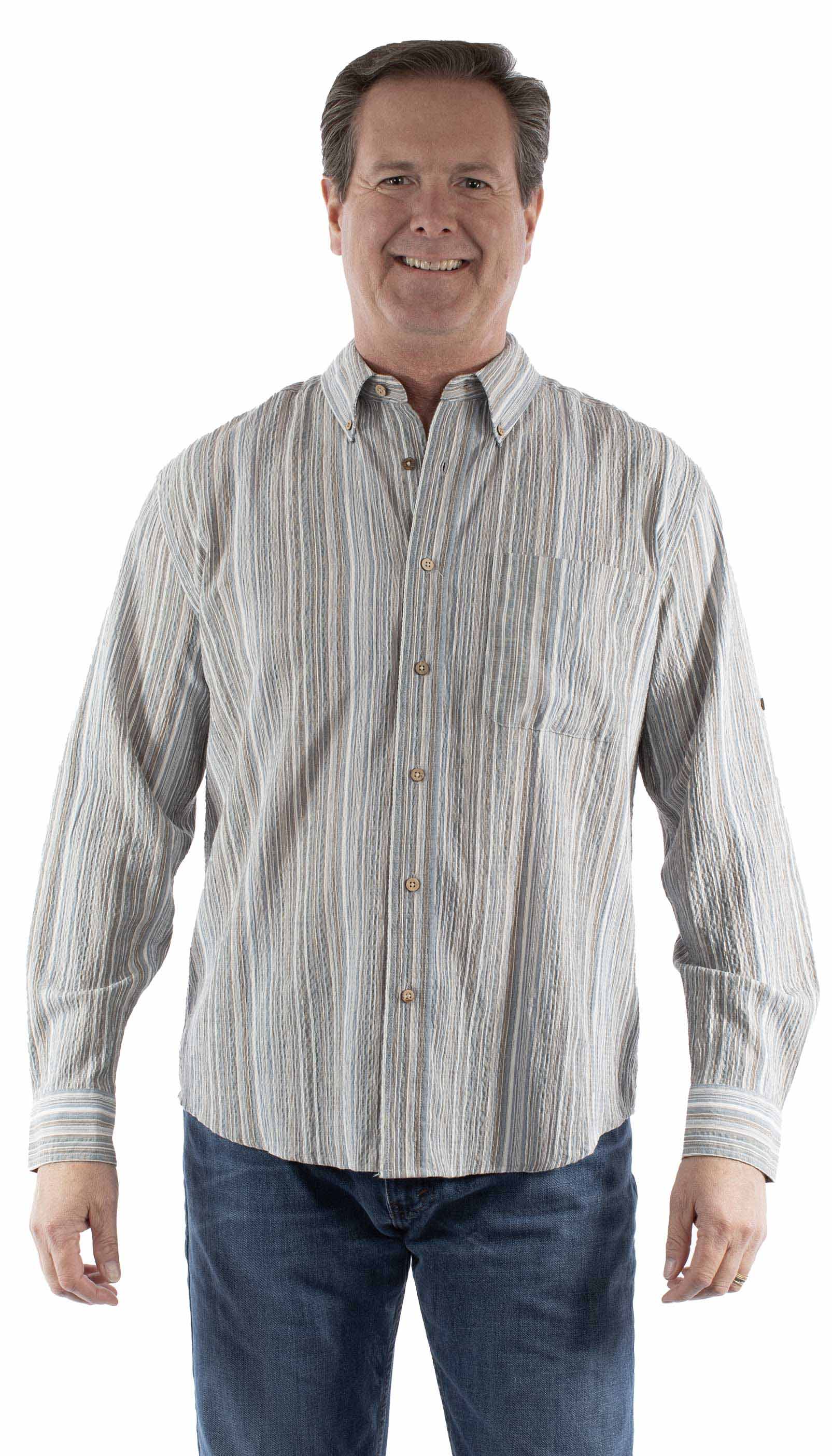 Long Sleeve Seersucker Shirt - 5380