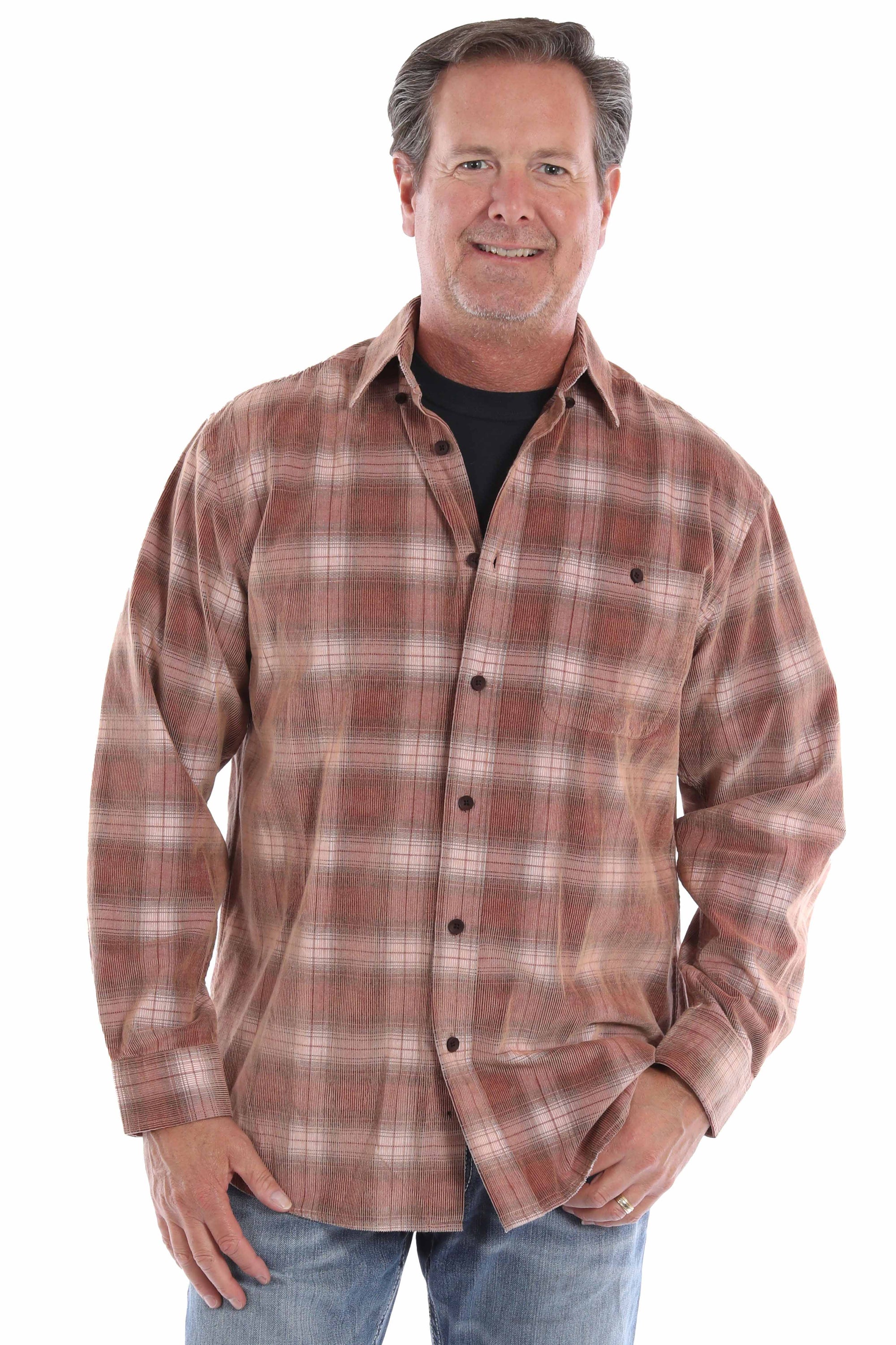 Corduroy Plaid Shirt - 5385