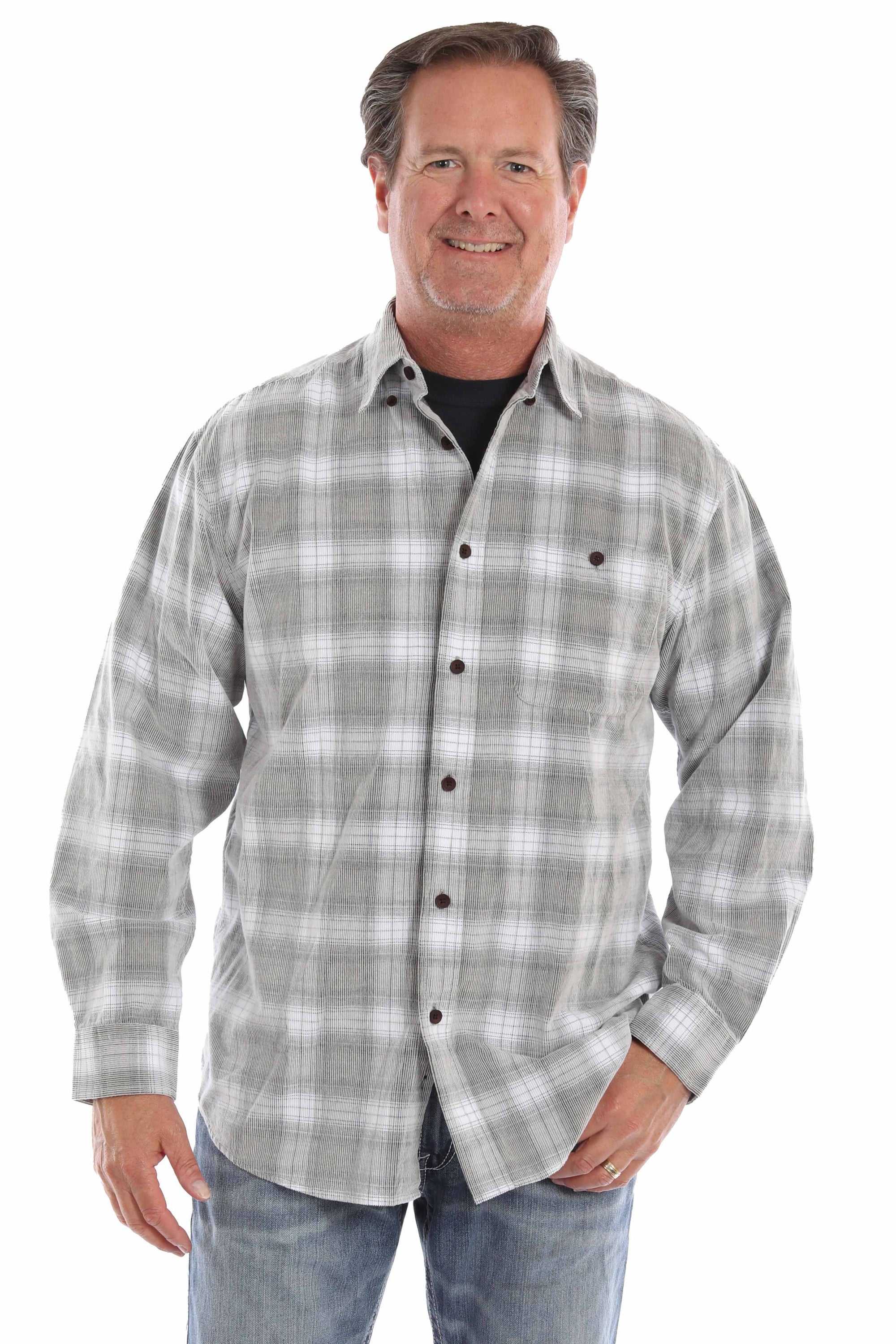 Corduroy Plaid Shirt - 5386
