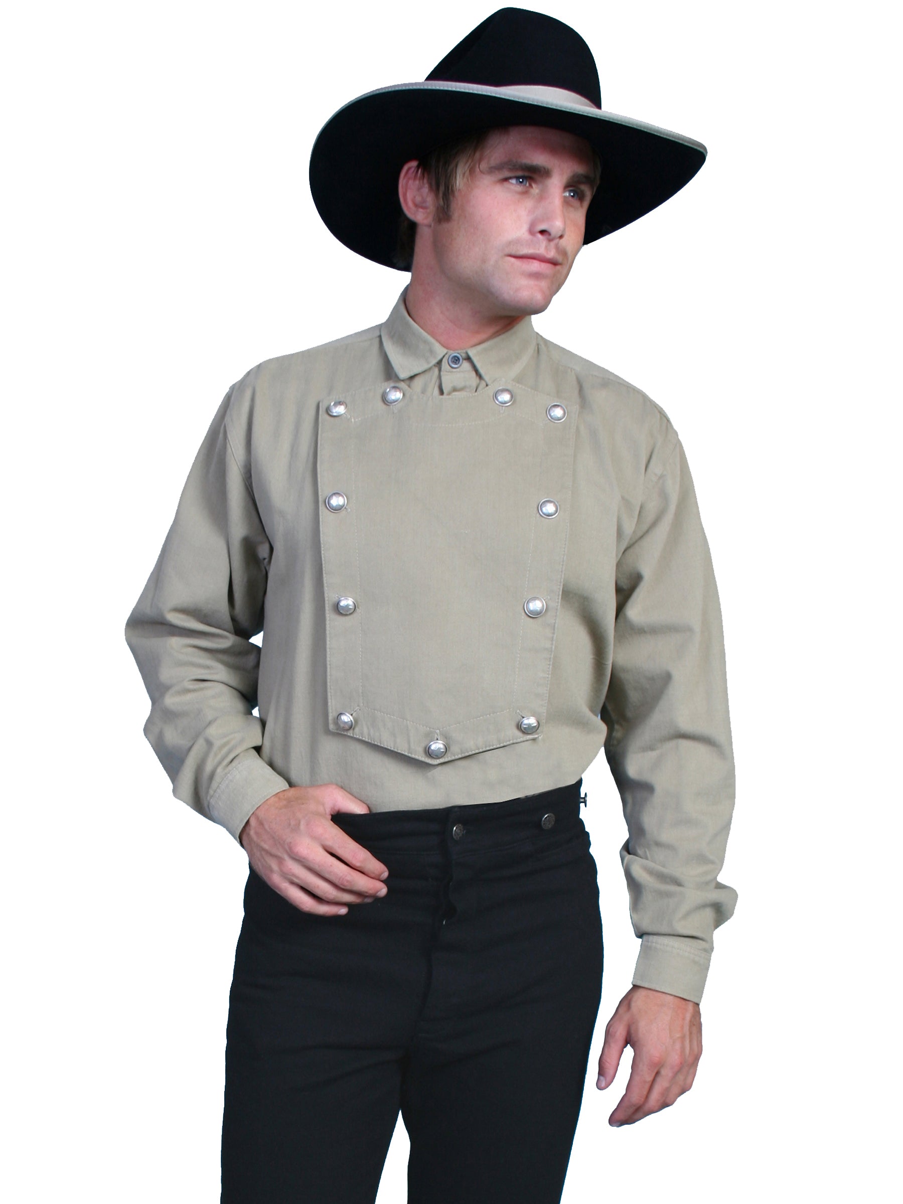 Brushed Twill Bib Shirt - 538720X