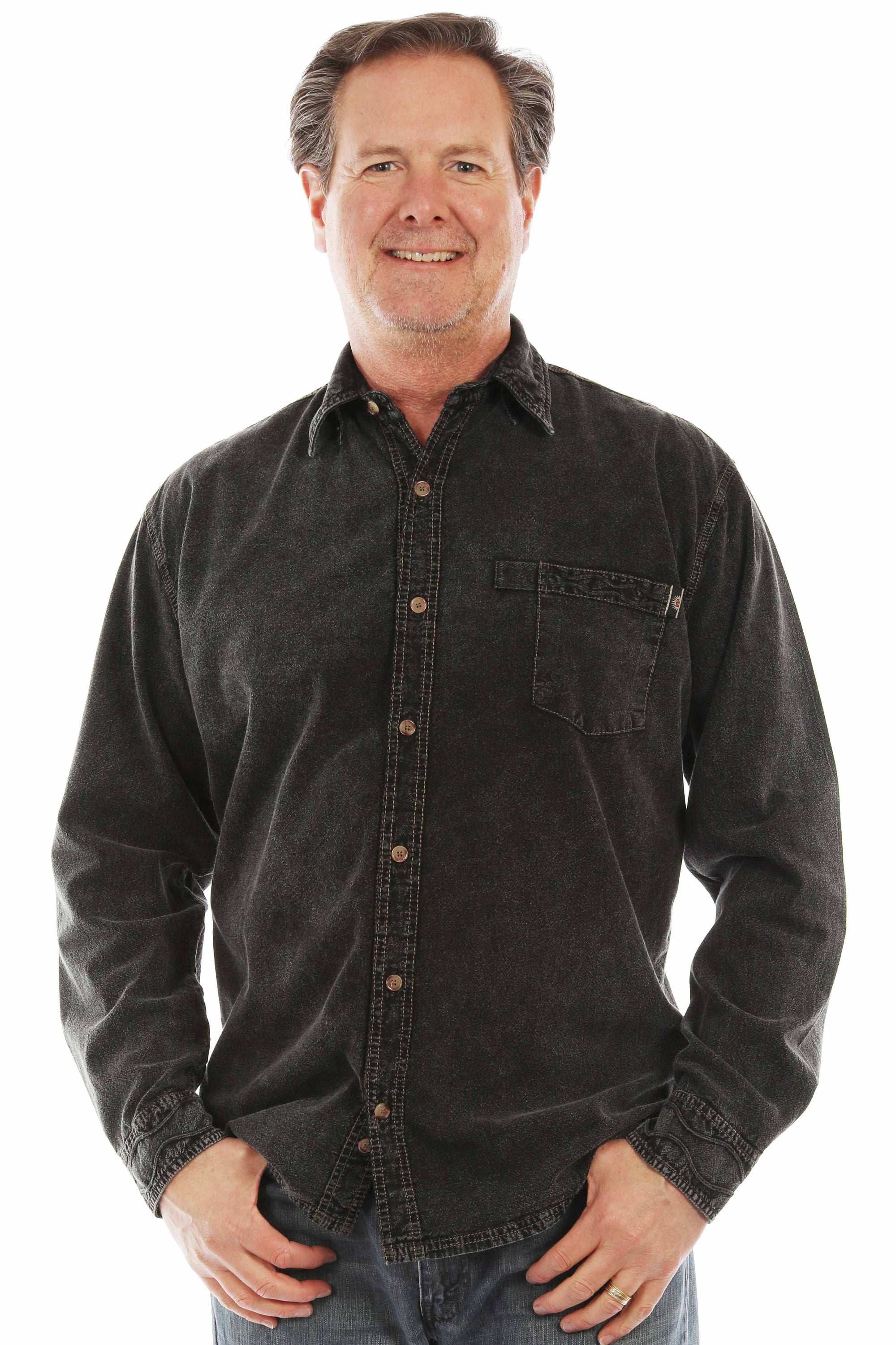 Long Sleeve Distressed Button Up - 5391