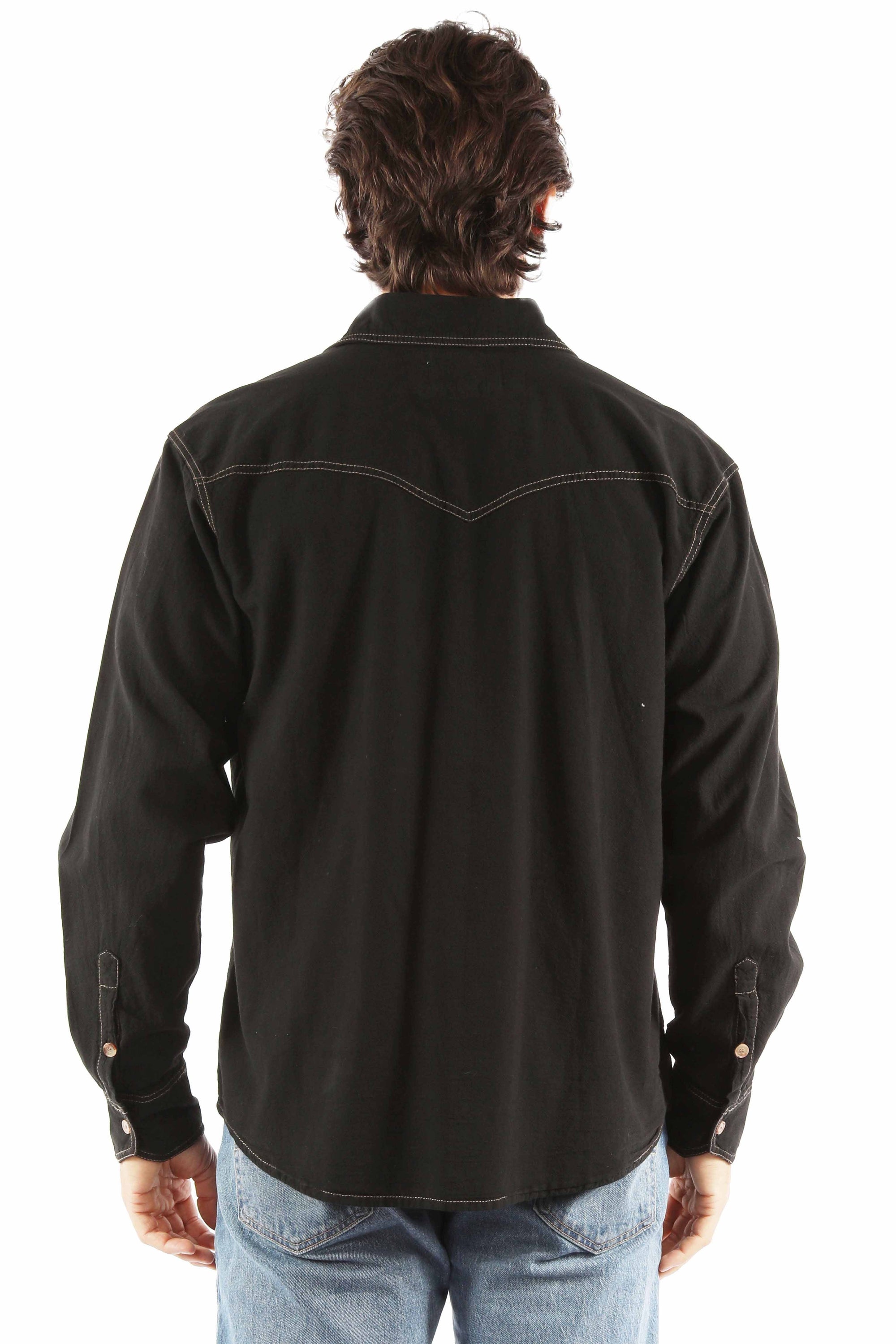 L/s Button Front W/contrast Stitch - 5392
