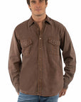 L/s Button Front W/contrast Stitch - 5392