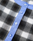 Ezra Half Placket Plaid Blouse