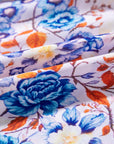 Floral Tie Split Neck Short Sleeve Dress