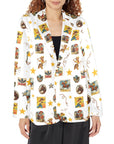 Baha Ranch Vintage Cowgirl Collage Women's Western Blazer in White