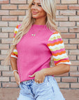 Phoenix Ribbed Short Sleeve Sweater