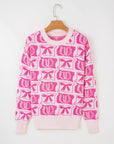 Western Bows & Horseshoes Long Sleeve Sweater