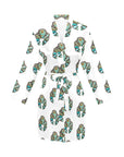 Turquoise Naja Women's Long Sleeve Belted Satin Feel Dressing Lounge Robe