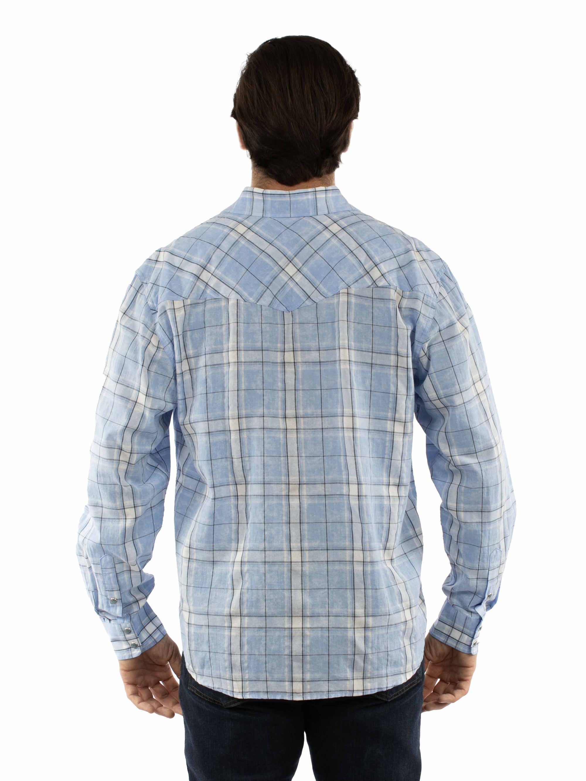 L/s Plaid Shirt W/western Yokes/snap - 5408