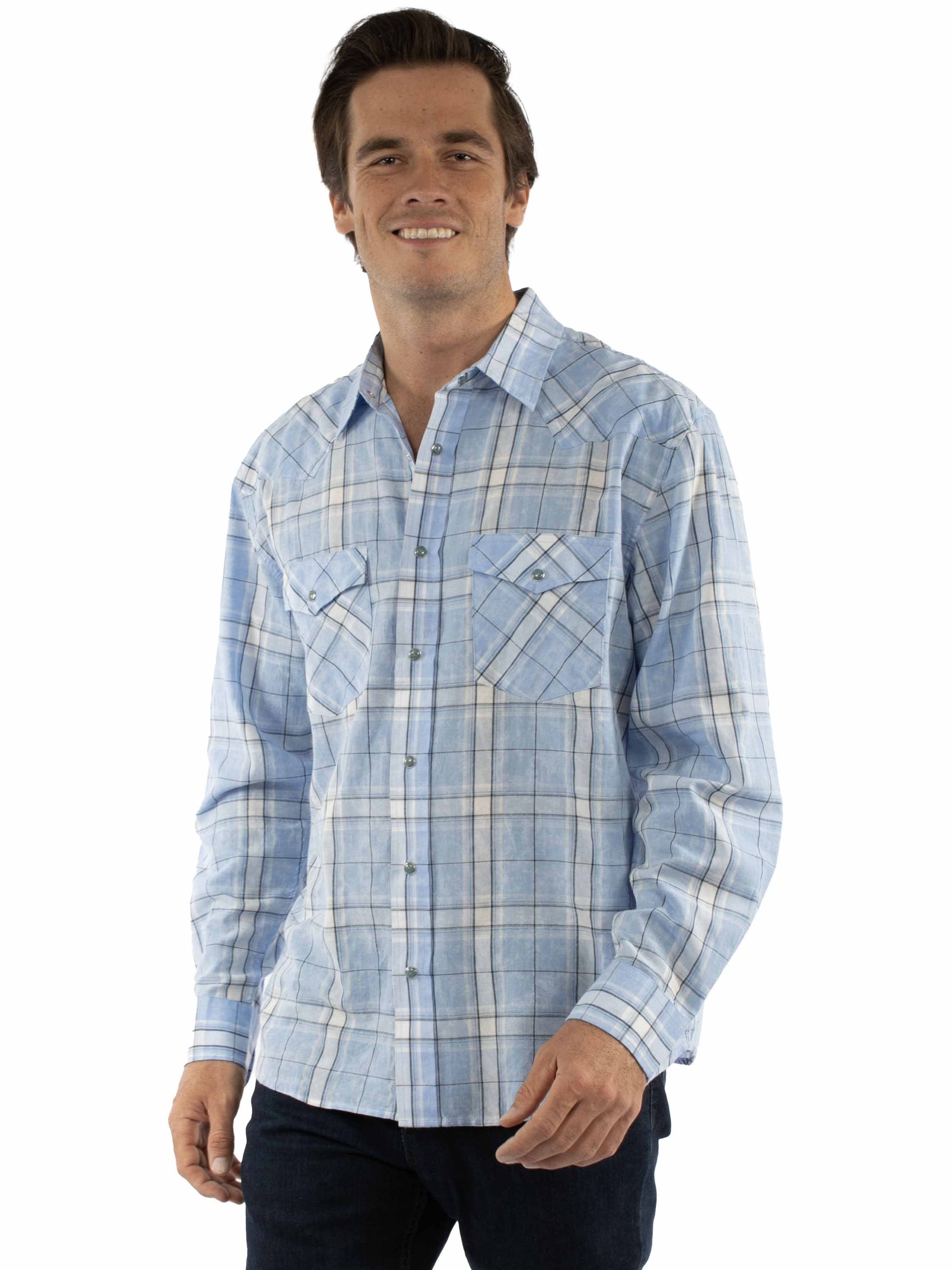 L/s Plaid Shirt W/western Yokes/snap - 5408