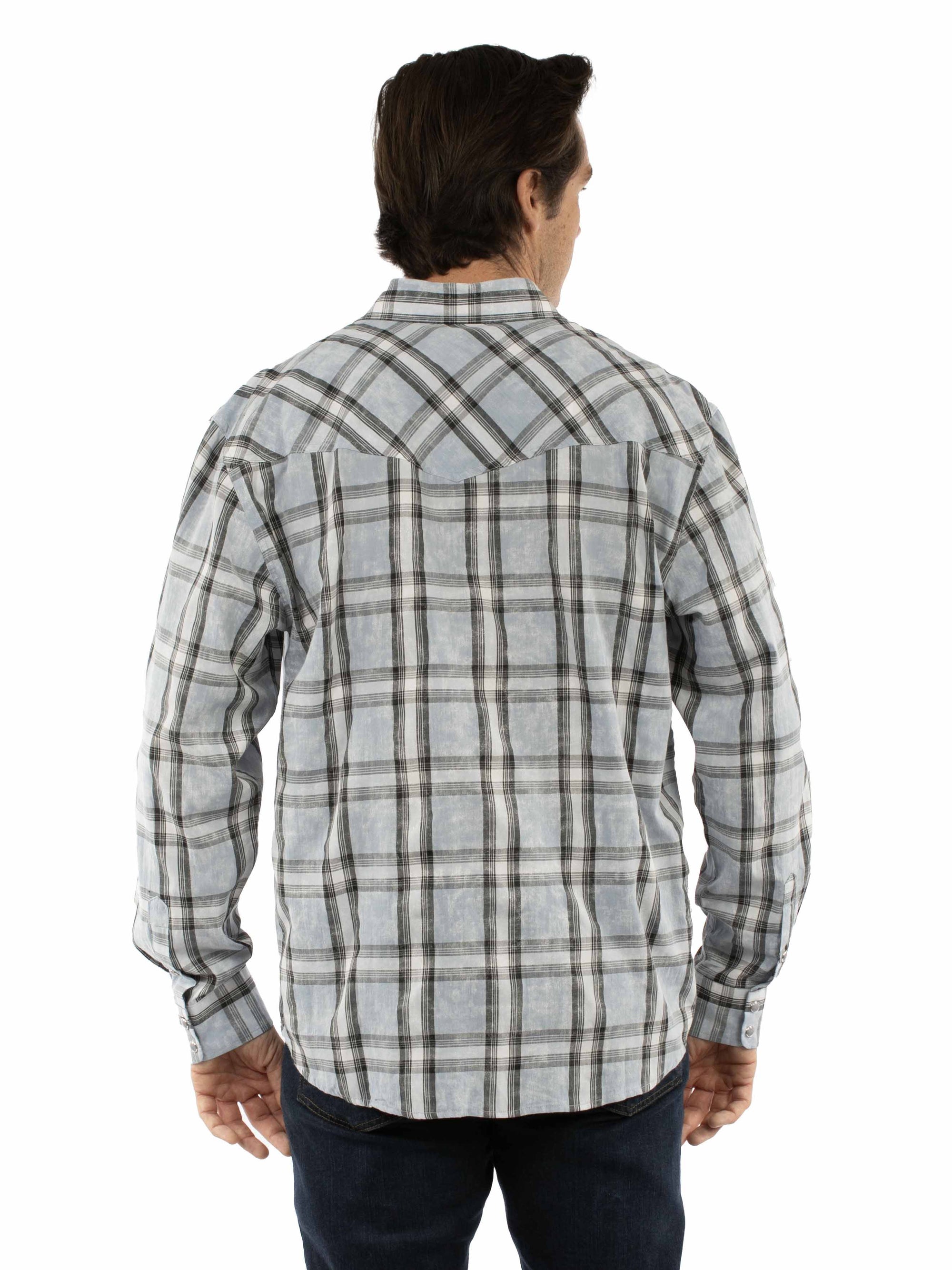 L/s Plaid Shirt W/western Yokes/snap - 5408