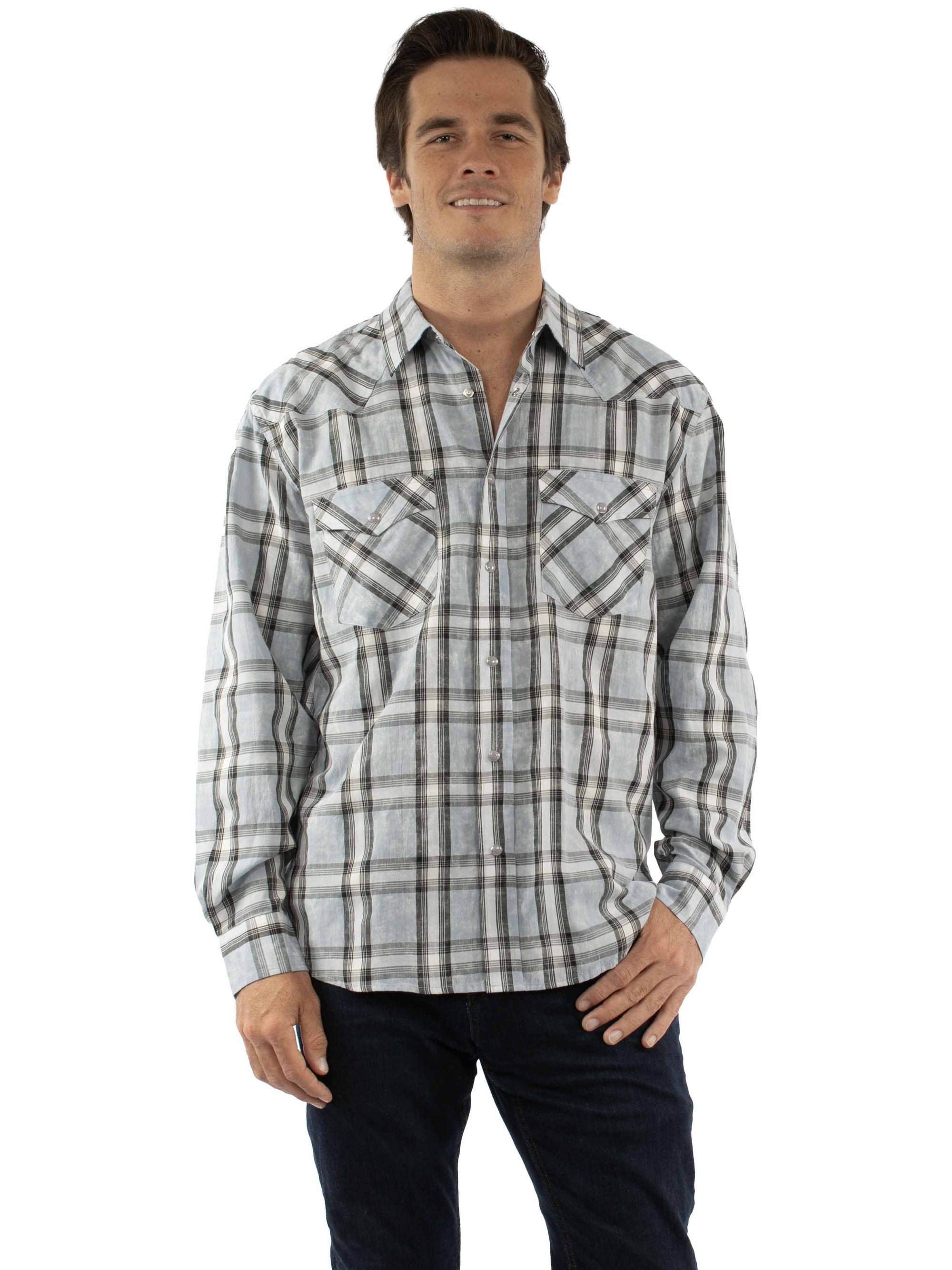 L/s Plaid Shirt W/western Yokes/snap - 5408