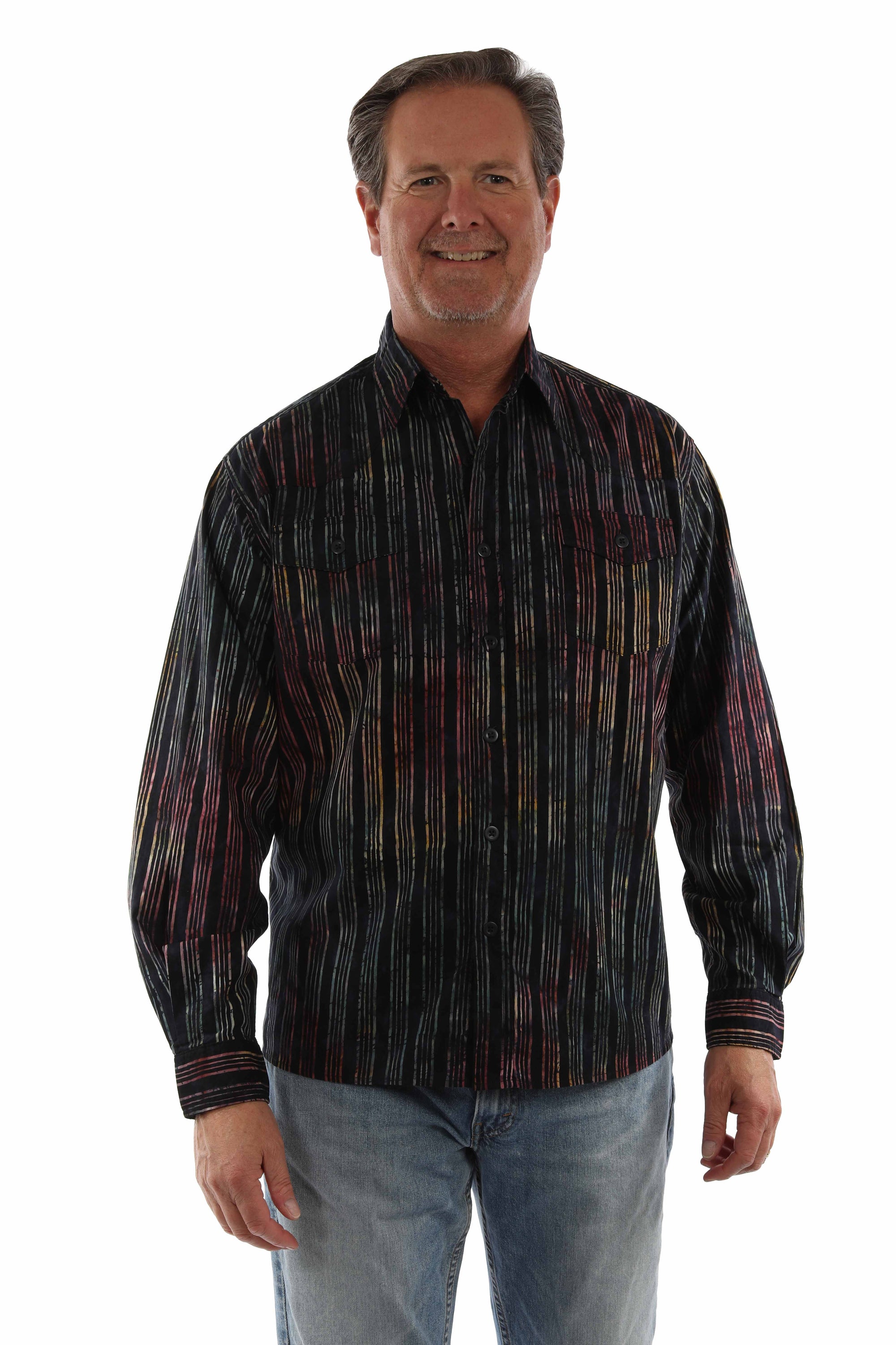 Long Sleeve Batik Shirt With Traditional Print