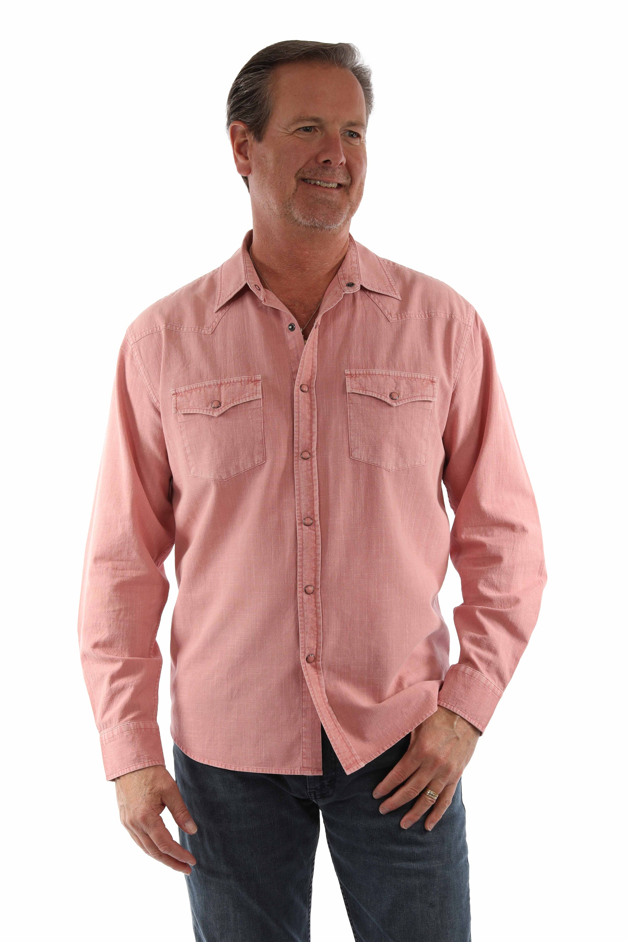 Pigment Slub Western Long Sleeve Shirt