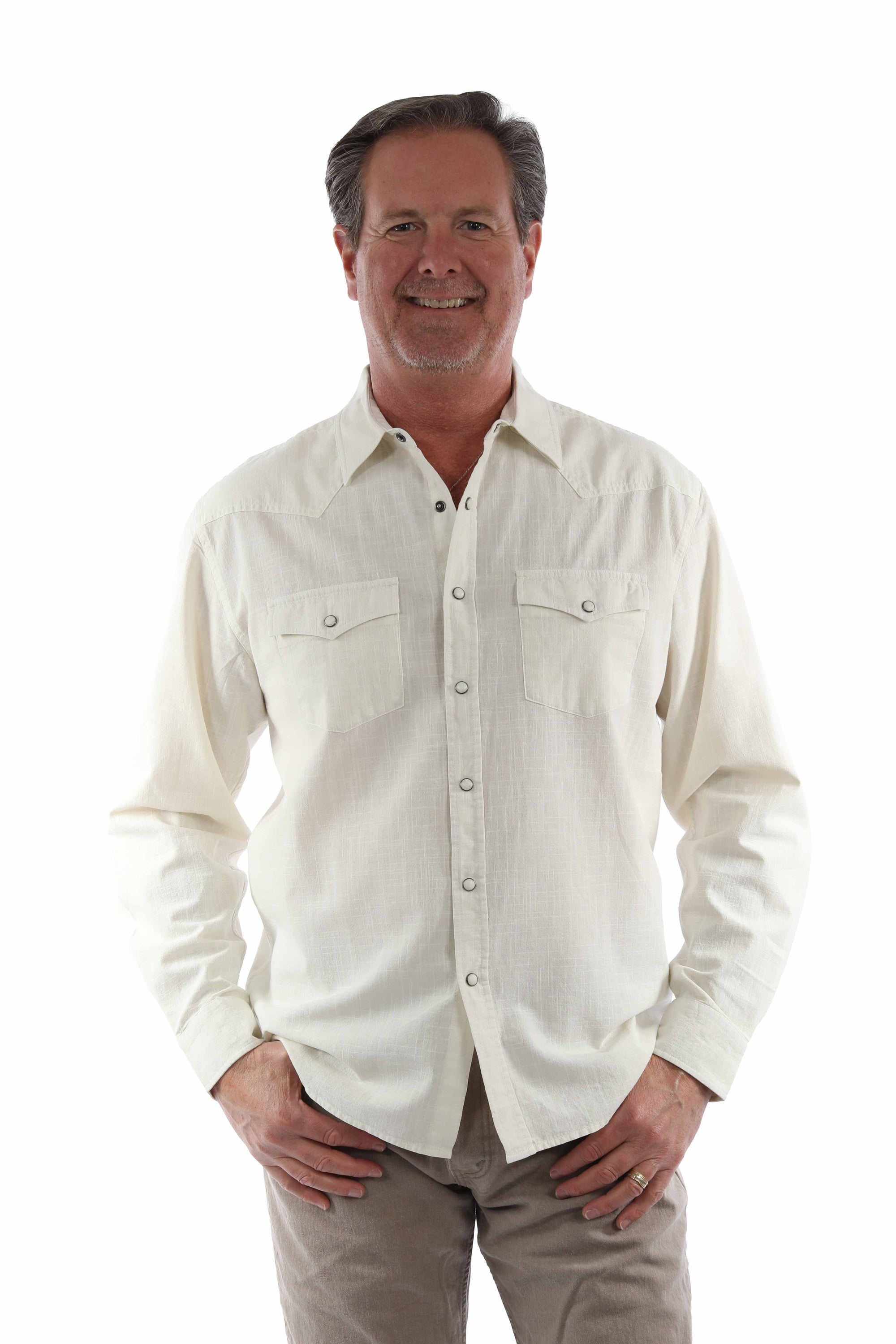 Pigment Slub Western Long Sleeve Shirt