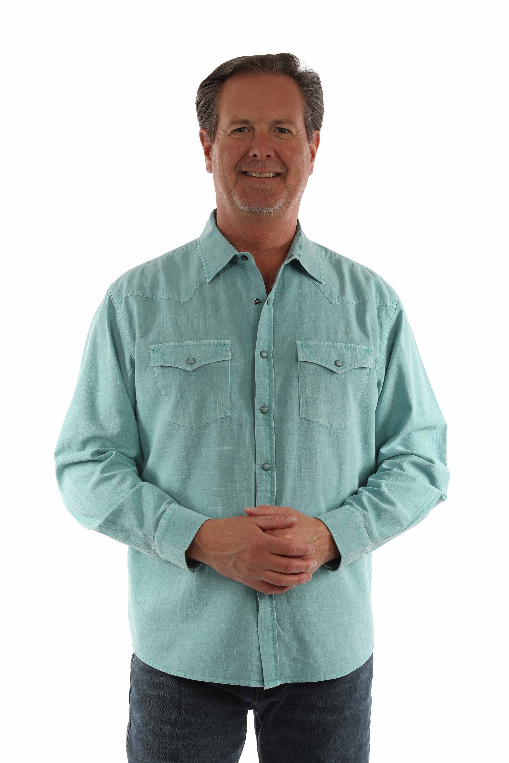 Pigment Slub Western Long Sleeve Shirt