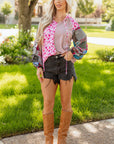 Solirina Shoulder Bubble Sleeve Blouse