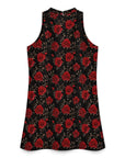 Baha Ranch Coloers de Mexico Romantic Red Roses Sleeveless Mini Dress