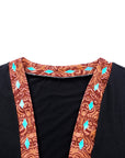 Madison Patchwork Open Front Cardigan