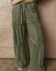 Paisley Leg Patchwork Drawstring Pants