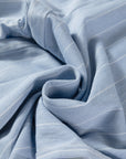 Stripe Chambray Tied Elastic Waist Trousers