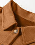Solid Faux Suede Hollowed Jacket