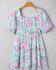 Plus Size Floral Ric-Rac Trim Mini Dress