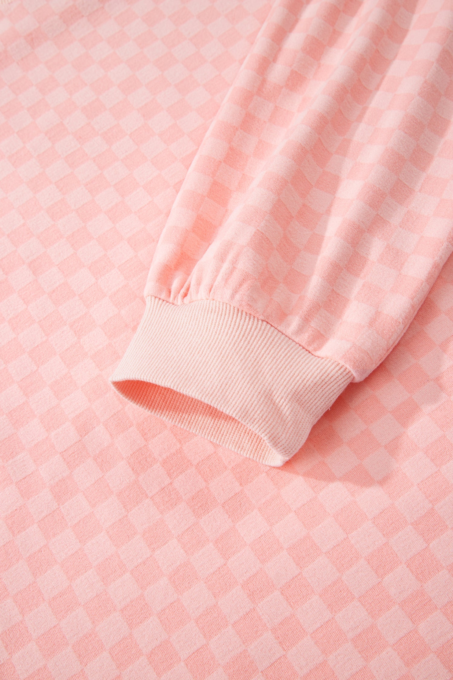 Checker Long Sleeve Pullover and Shorts Set