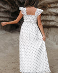 Sarai Polka Dot Smocked Maxi Dress