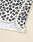 Plus Size Leopard Pullover and Shorts Set