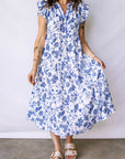 Floral Ruffle Tiered Midi Dress