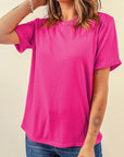 Solid Short Sleeve Crew Neck Tee