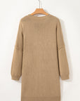 Solid Drop Shoulder Oversize Mini Sweater Dress