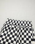 Checker High Waist Casual Shorts