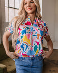 Harper Shirred Short Sleeve Blouse