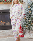 Floral Pullover and Drawstring Lounge Set