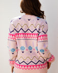 Kayaetta Knit Feather Cuffed Sweater