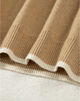 Ava Cuff Contrast Trim Sweater