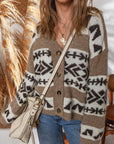 Adelynn Geometric Pattern Front Sweater