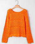 Emerson Crochet Scallop Edge Sweater