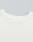 Solid Crew Neck Pullover Sweatshirt