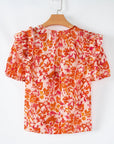 Margo Floral Split Neck Blouse