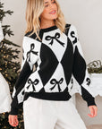 Daetta Rhombus Knit Loose Sweater