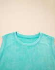 Mineral Wash Tank Top and Lined Split Skirt Set