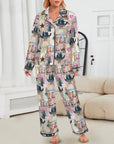 Baha Ranch Danilo Painted Cowgirl Western Satin Long Pajama Set