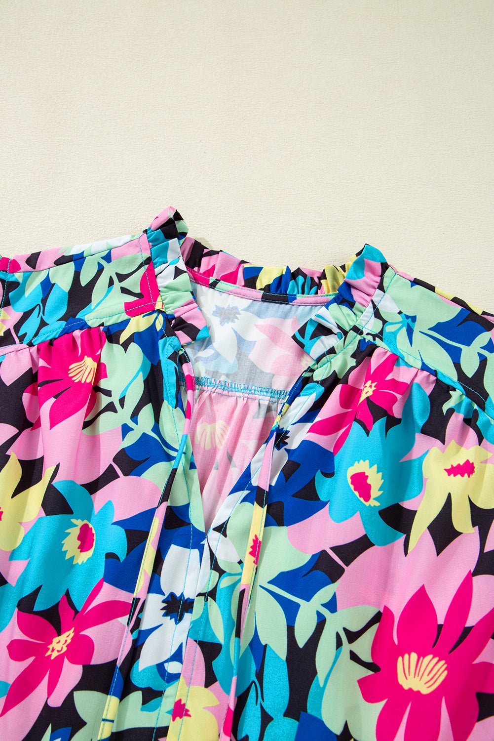 Dani Sleeve Tied Notched PLUS Blouse
